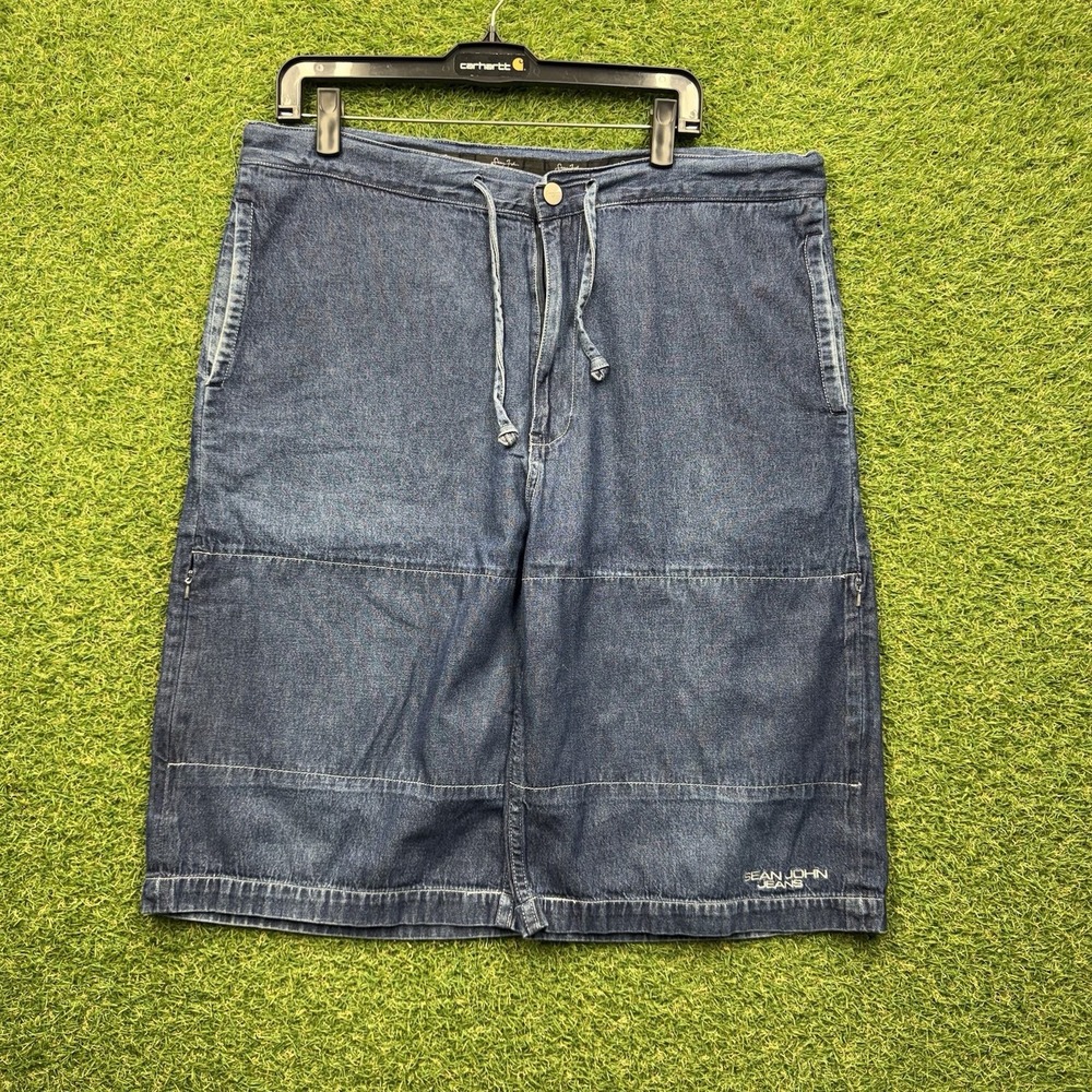 Sean John Jean Shorts Mens XL Grunge Skater Southpole Hip Hop Drawstring y2k